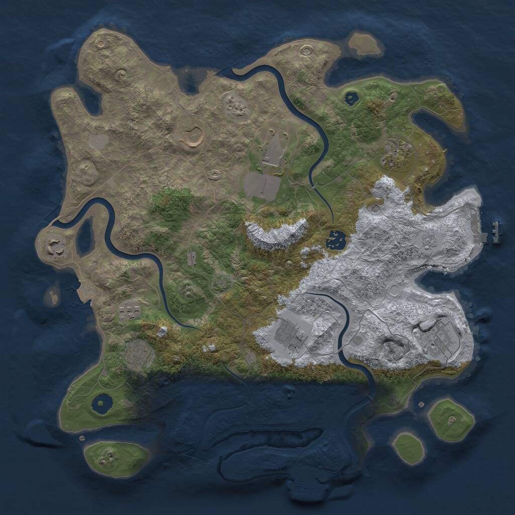 Rust Map: Procedural Map, Size: 3800, Seed: 473005, 15 Monuments