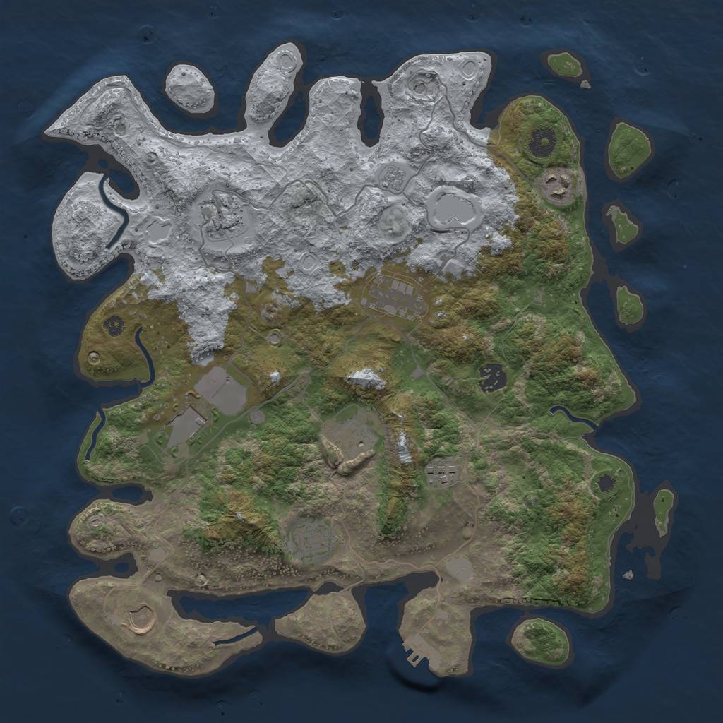Rust Map: Procedural Map, Size: 3750, Seed: 314038, 15 Monuments
