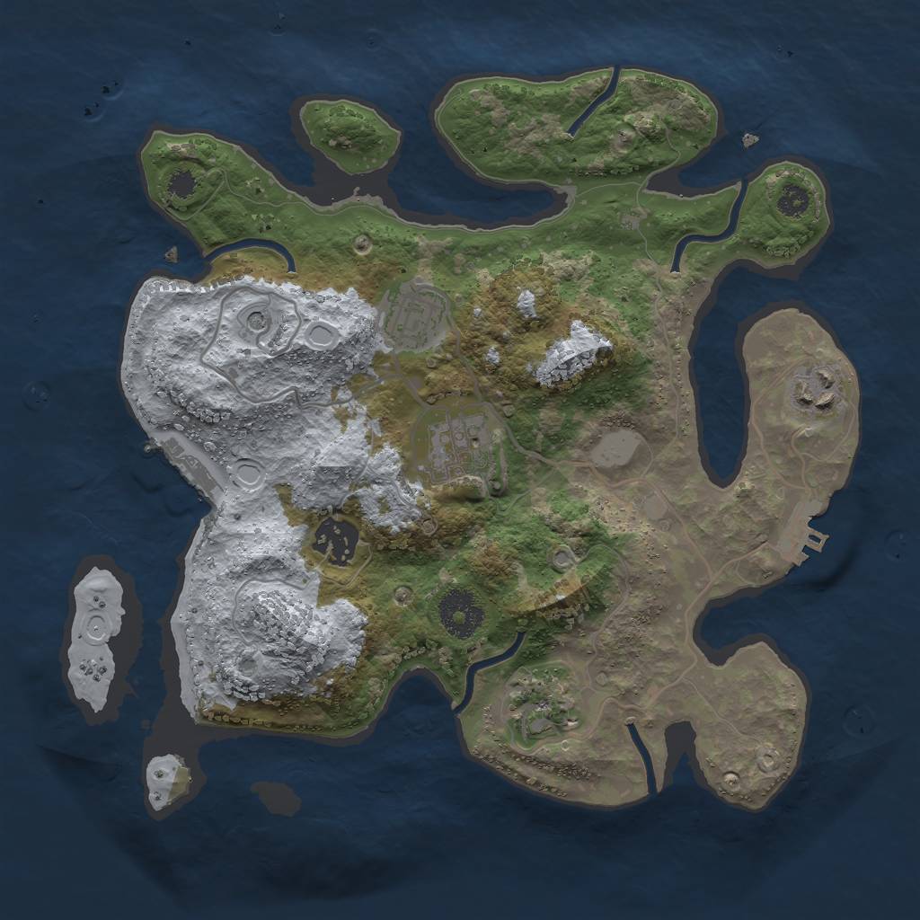 Rust Map: Procedural Map, Size: 3000, Seed: 670113700, 11 Monuments