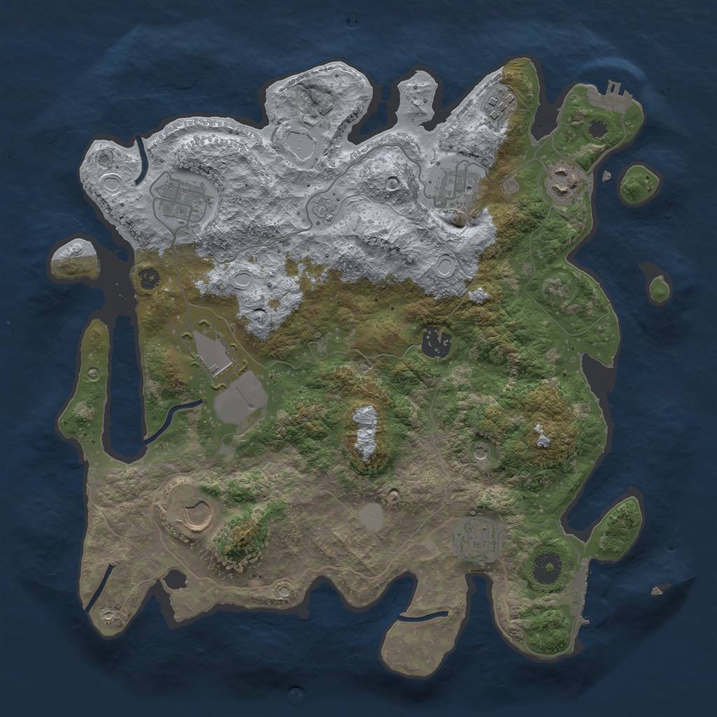 Rust Map: Procedural Map, Size: 3500, Seed: 1523573376, 15 Monuments