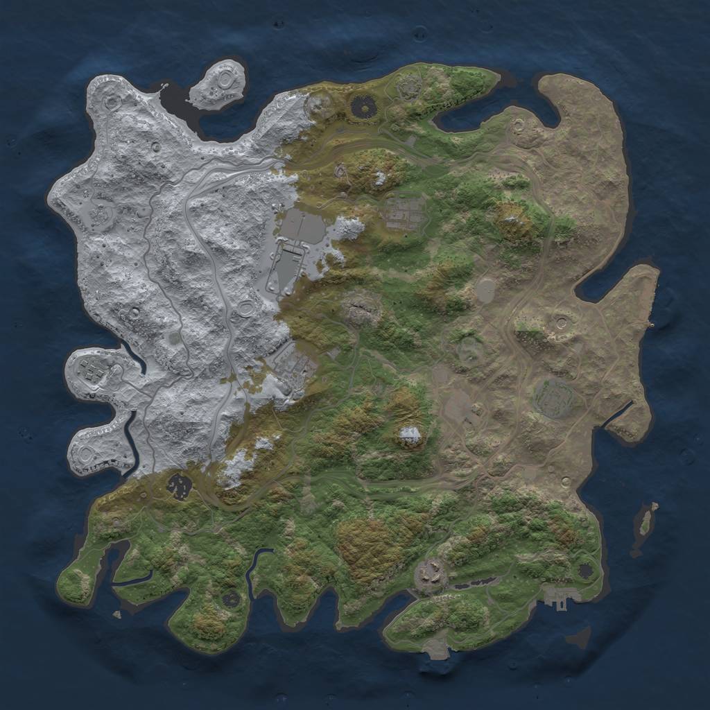 Rust Map: Procedural Map, Size: 4250, Seed: 23411, 16 Monuments