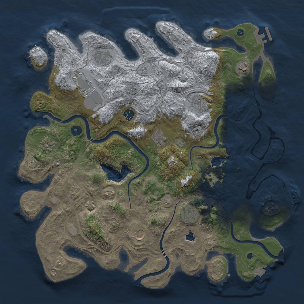 Rust Map: Procedural Map, Size: 4250, Seed: 27772, 16 Monuments