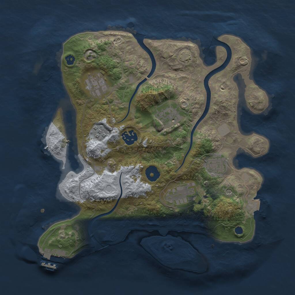 Rust Map: Procedural Map, Size: 3000, Seed: 55640063, 10 Monuments