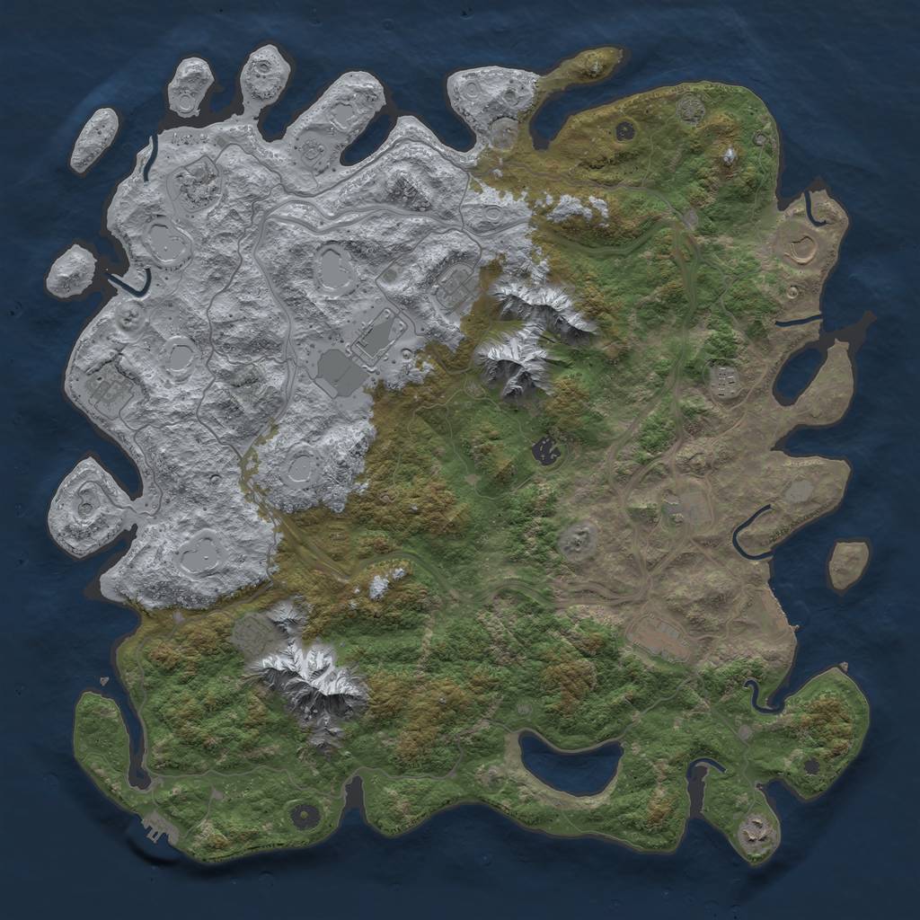 Rust Map: Procedural Map, Size: 5000, Seed: 4339706, 19 Monuments