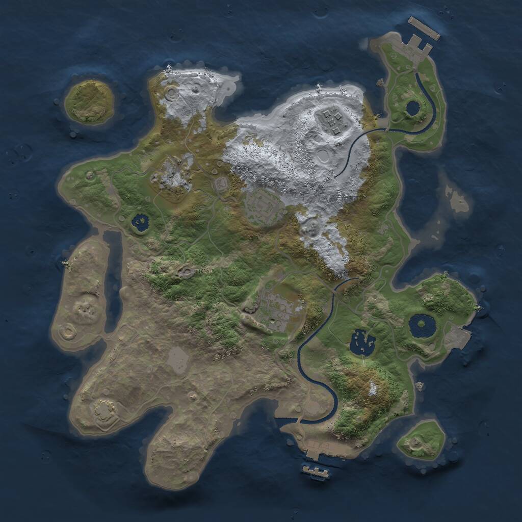 Rust Map: Procedural Map, Size: 3000, Seed: 121722251, 9 Monuments