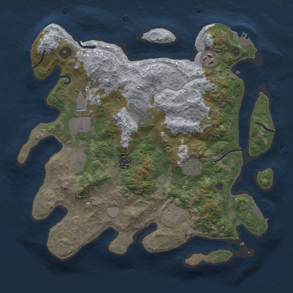 Rust Map: Procedural Map, Size: 3500, Seed: 1757926980, 15 Monuments