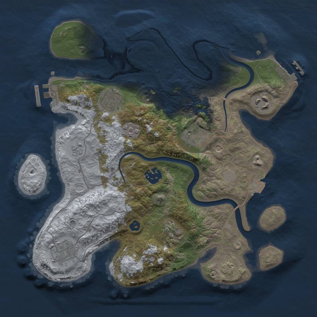 Rust Map: Procedural Map, Size: 3000, Seed: 1623319, 13 Monuments