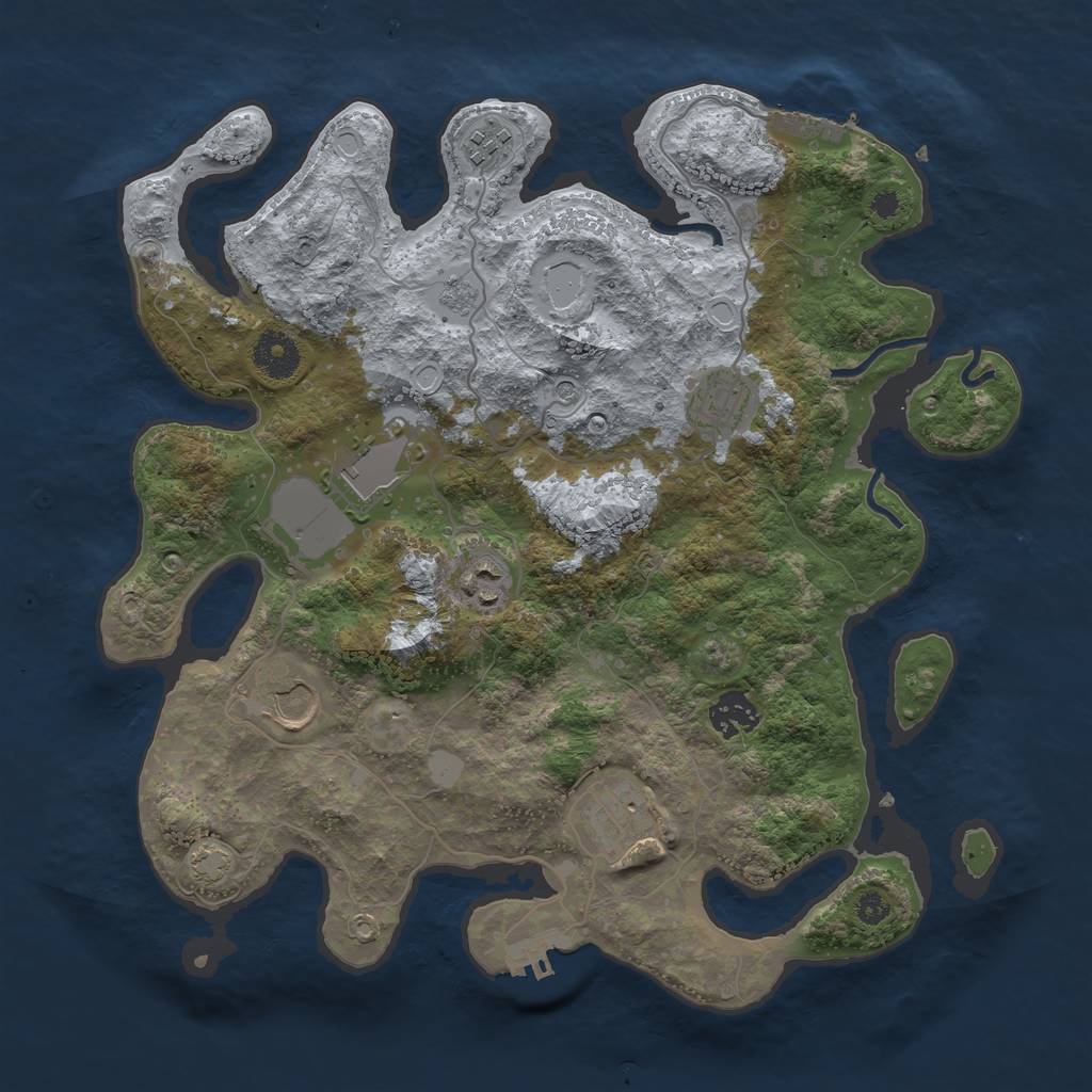 Rust Map: Procedural Map, Size: 3500, Seed: 40904090, 15 Monuments