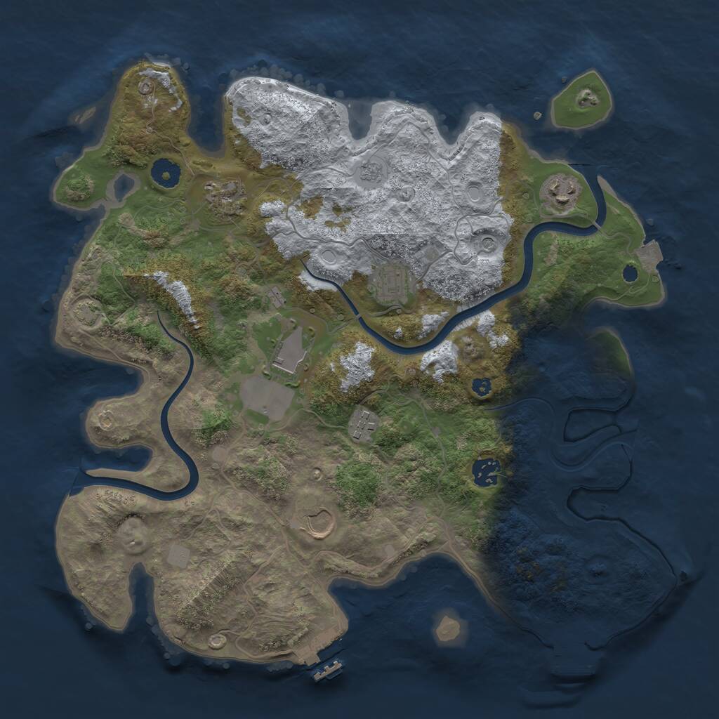 Rust Map: Procedural Map, Size: 3700, Seed: 469386707, 13 Monuments