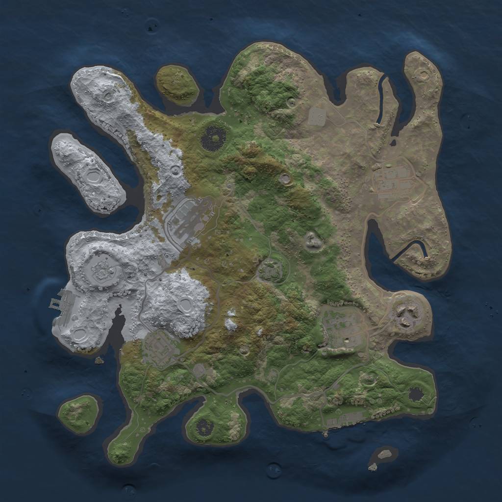 Rust Map: Procedural Map, Size: 3000, Seed: 1234234, 12 Monuments