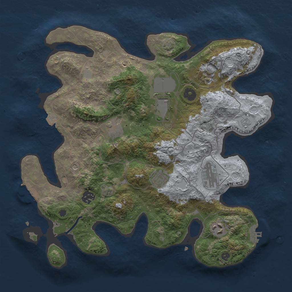 Rust Map: Procedural Map, Size: 3500, Seed: 637424816, 15 Monuments