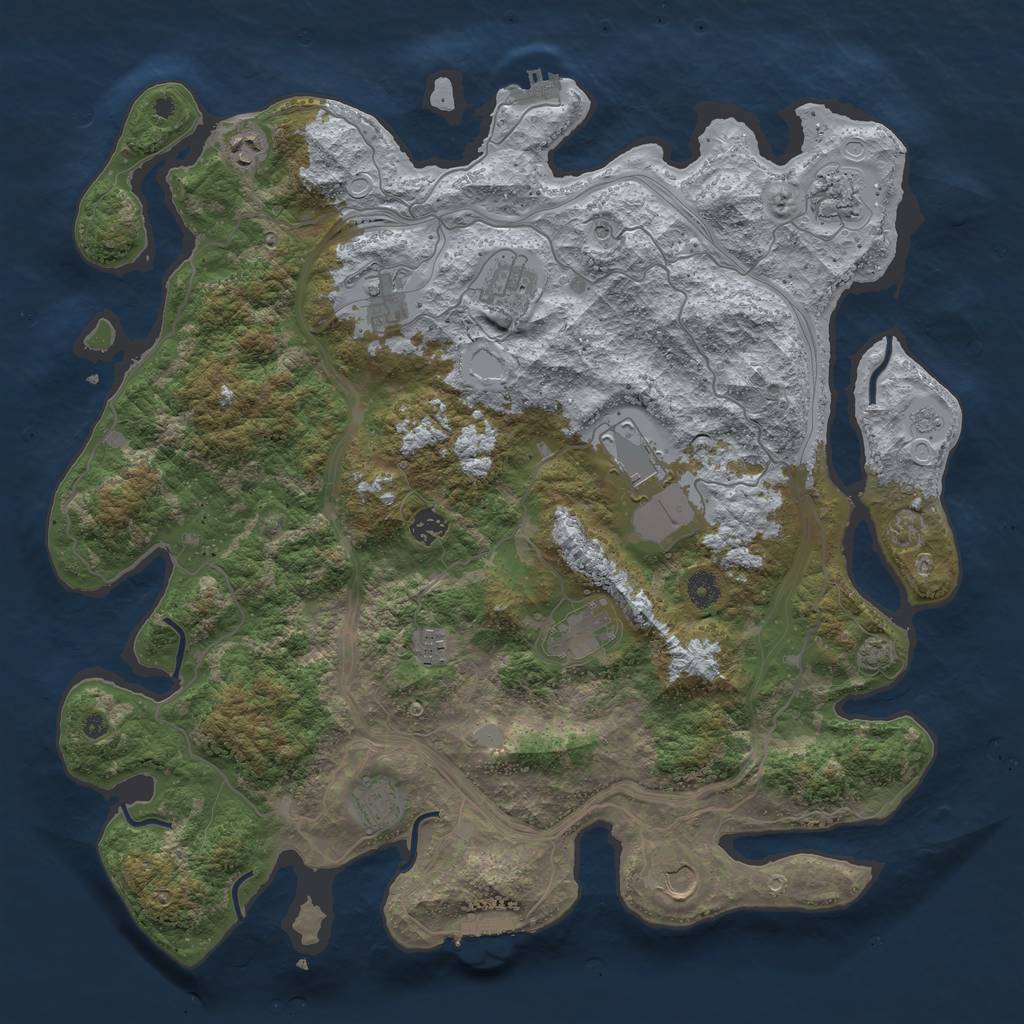 Rust Map: Procedural Map, Size: 4400, Seed: 1248478826, 18 Monuments