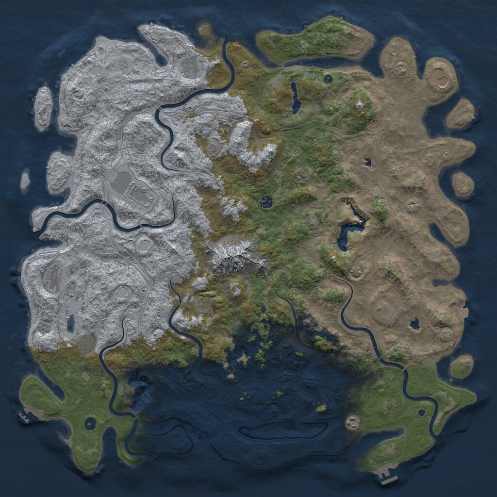 Rust Map: Procedural Map, Size: 6000, Seed: 795752500, 17 Monuments