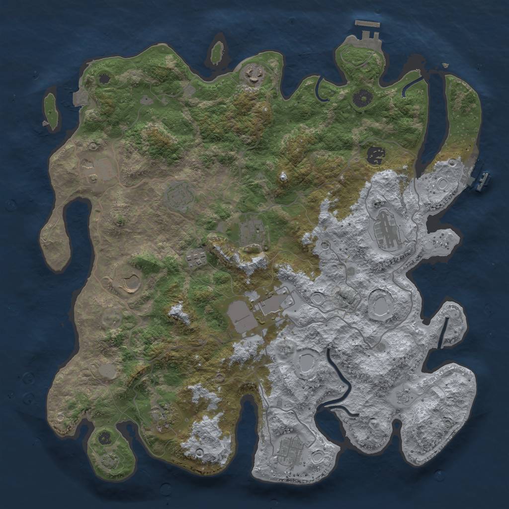 Rust Map: Procedural Map, Size: 4096, Seed: 203317716, 19 Monuments
