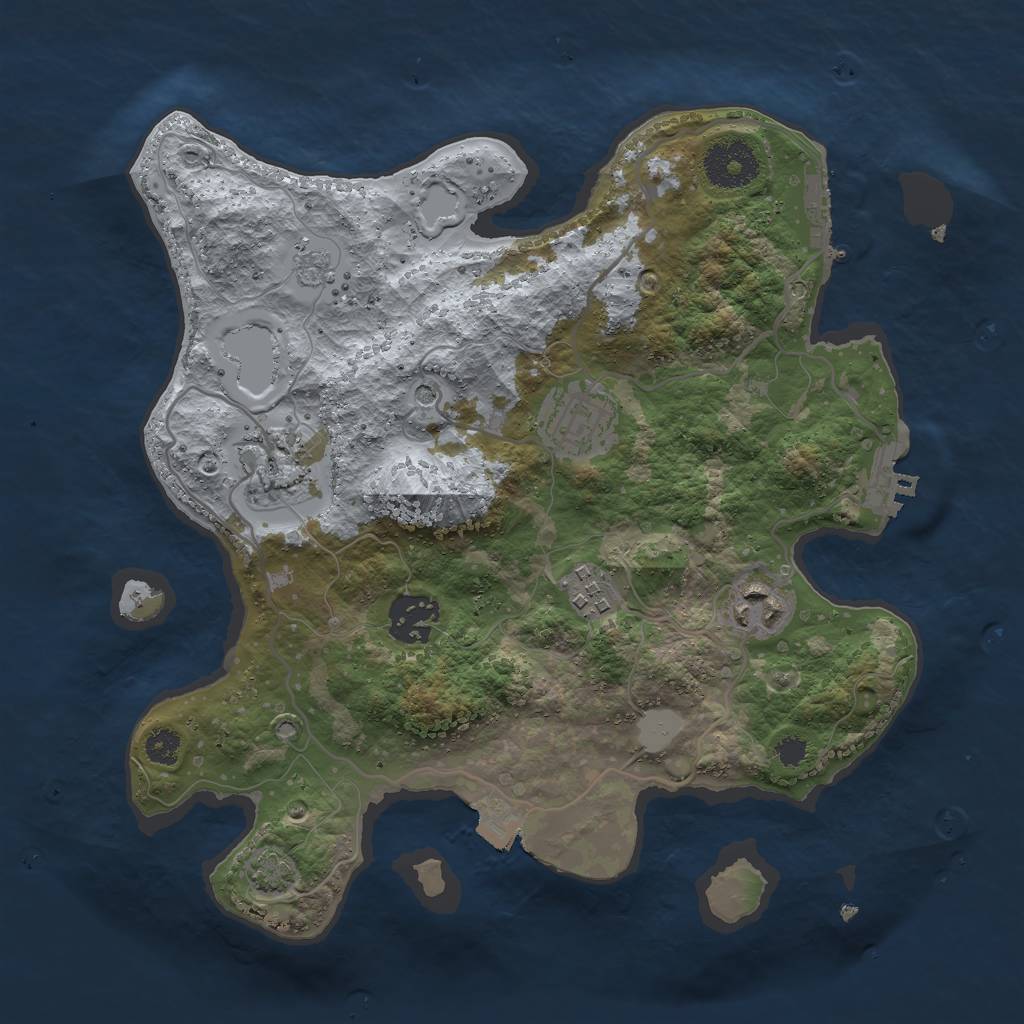 Rust Map: Procedural Map, Size: 3000, Seed: 396703610, 13 Monuments