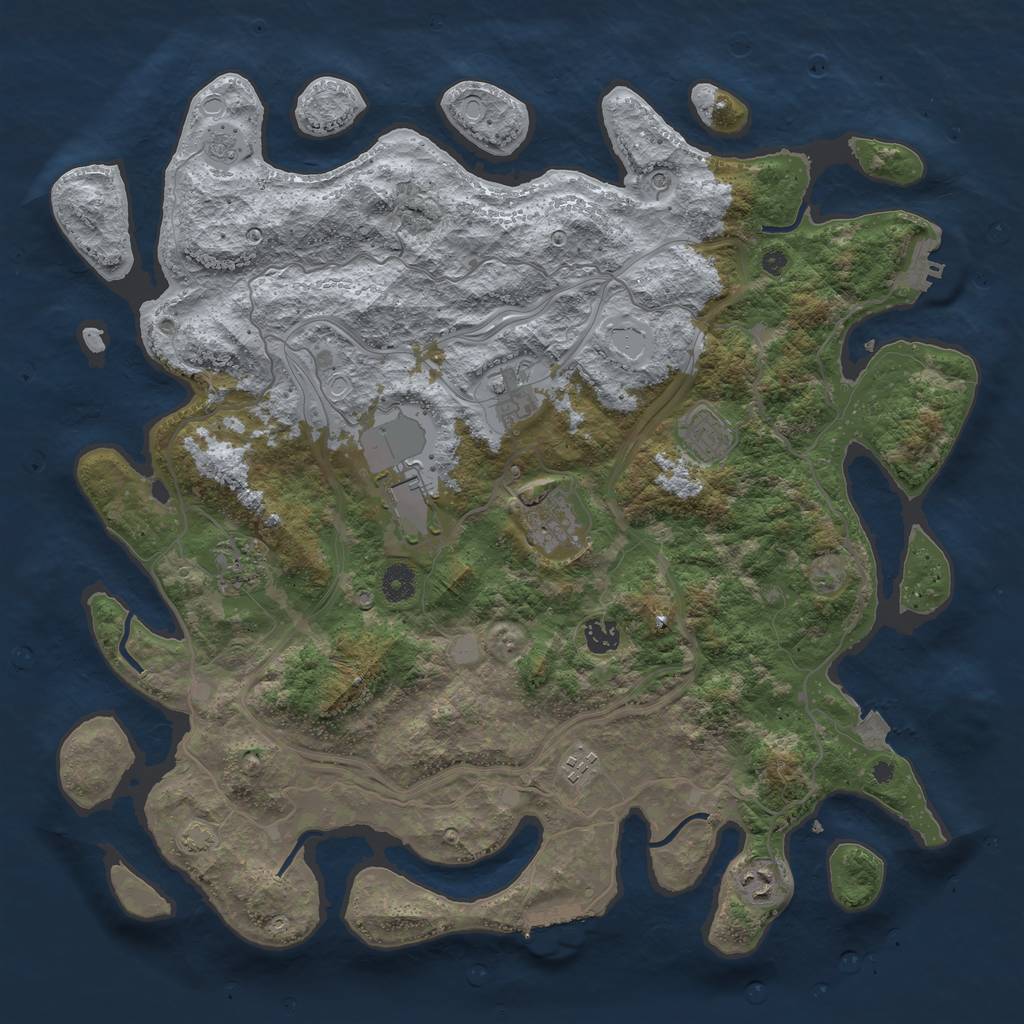 Rust Map: Procedural Map, Size: 4250, Seed: 393579890, 16 Monuments
