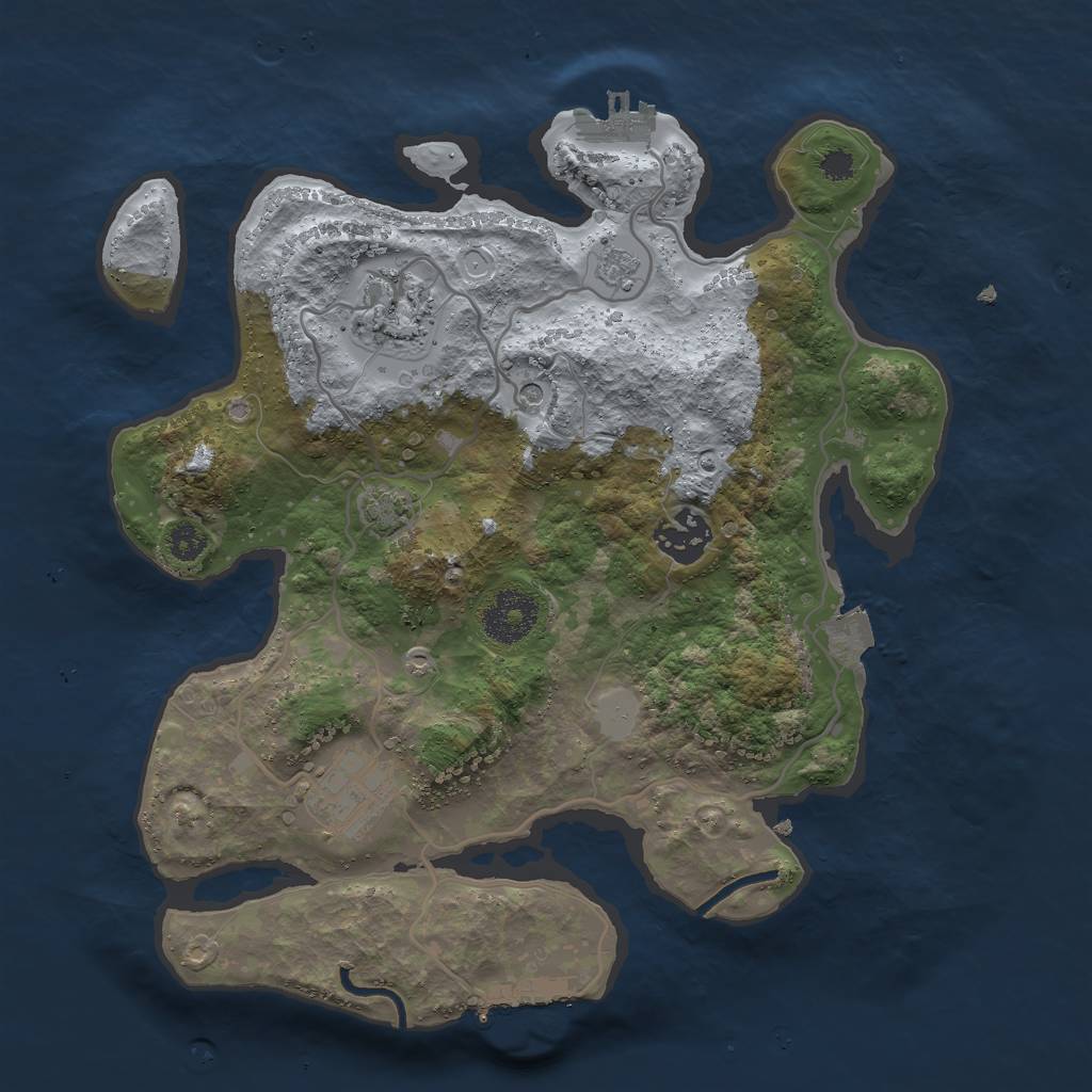 Rust Map: Procedural Map, Size: 3000, Seed: 970948373, 11 Monuments