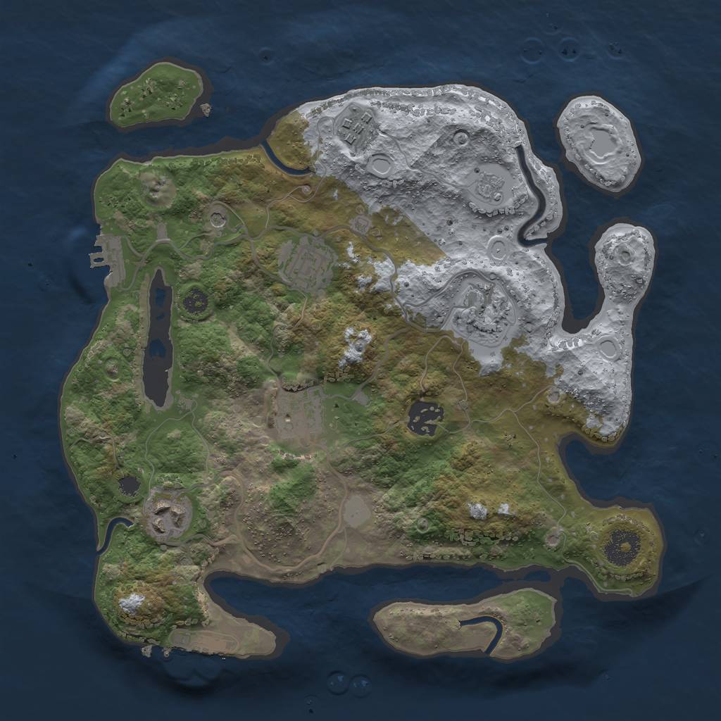 Rust Map: Procedural Map, Size: 3000, Seed: 10219, 13 Monuments