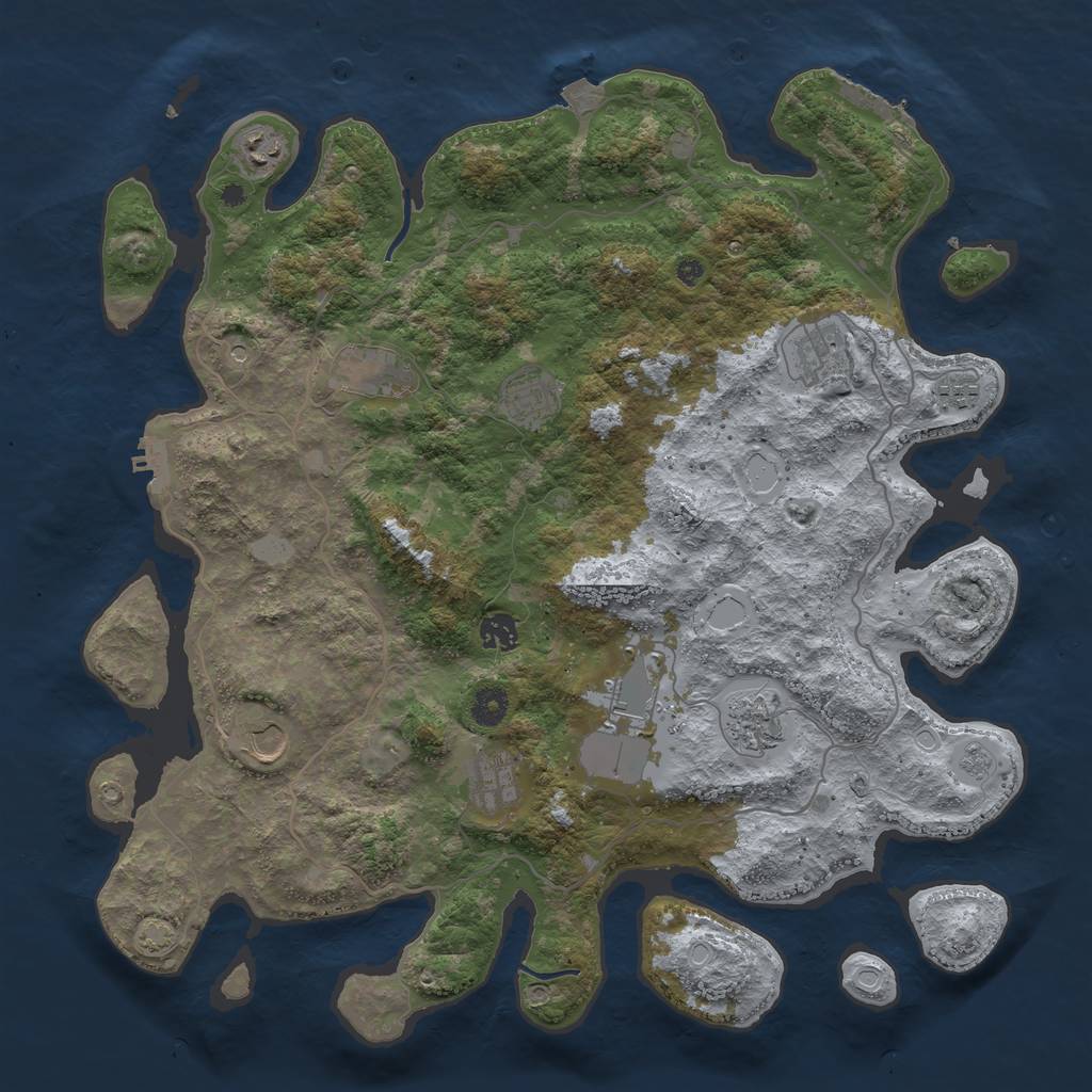 Rust Map: Procedural Map, Size: 4225, Seed: 2128366336, 18 Monuments