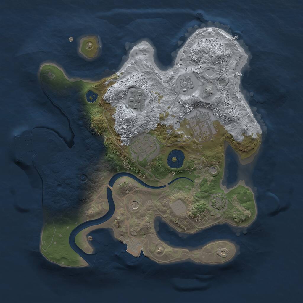 Rust Map: Procedural Map, Size: 2491, Seed: 69, 8 Monuments
