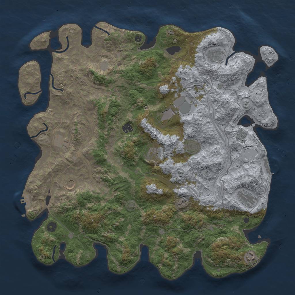 Rust Map: Procedural Map, Size: 4444, Seed: 2429809, 18 Monuments