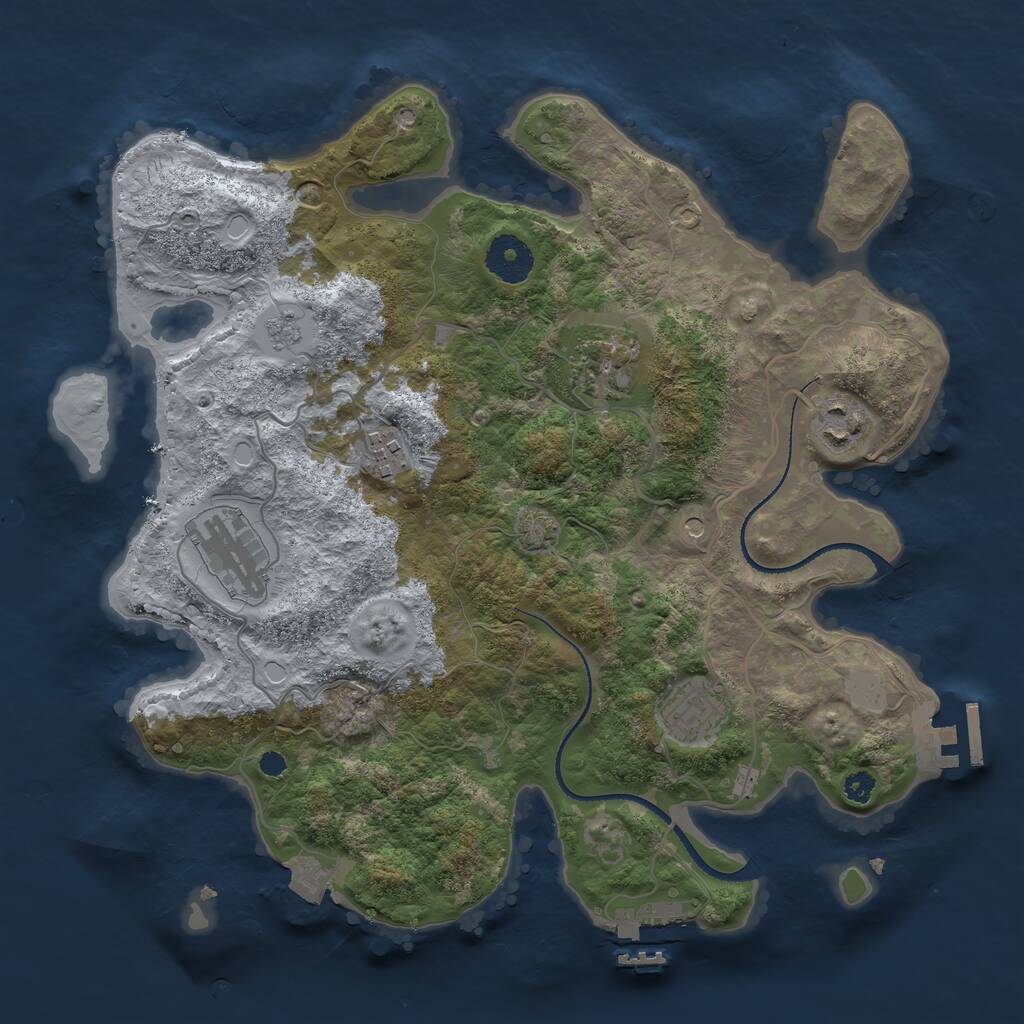 Rust Map: Procedural Map, Size: 3300, Seed: 1649979993, 11 Monuments