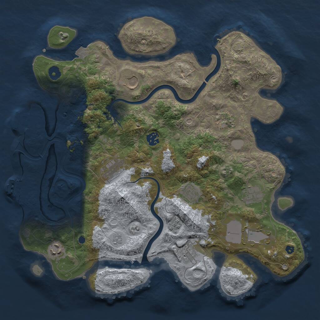 Rust Map: Procedural Map, Size: 3700, Seed: 1668209960, 16 Monuments