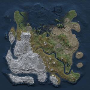 Thumbnail Rust Map: Procedural Map, Size: 3500, Seed: 909841784, 14 Monuments