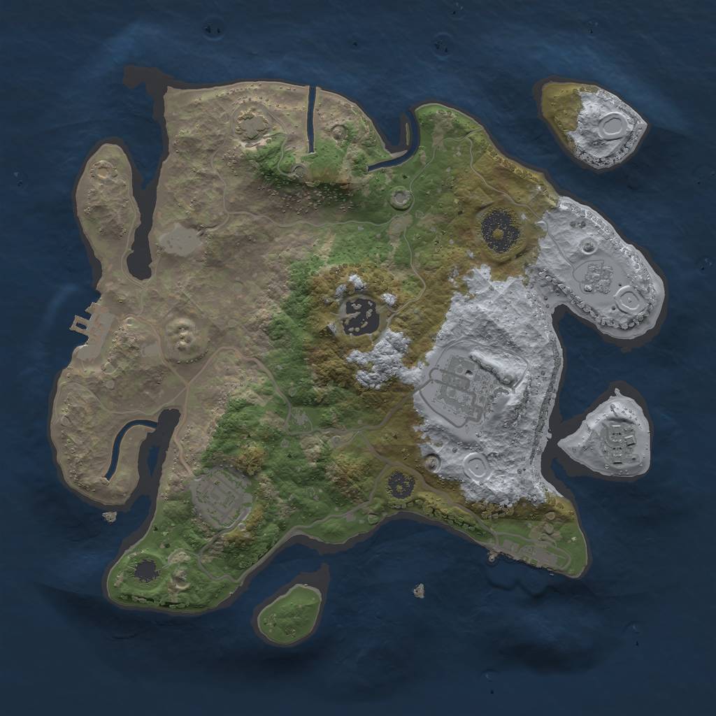 Rust Map: Procedural Map, Size: 2750, Seed: 1359222376, 11 Monuments