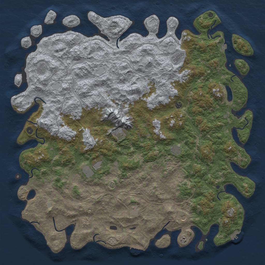 Rust Map: Procedural Map, Size: 6000, Seed: 1874085758, 19 Monuments