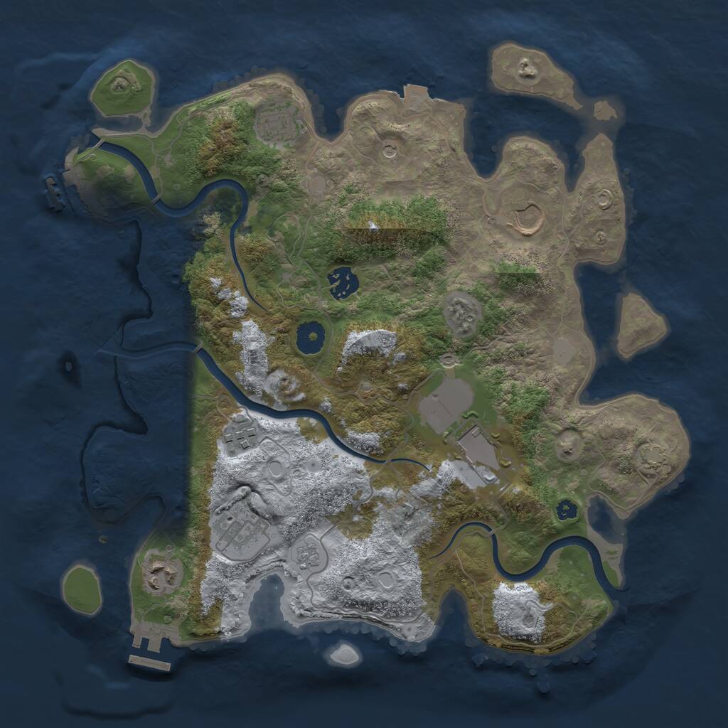 Rust Map: Procedural Map, Size: 3500, Seed: 246912, 13 Monuments