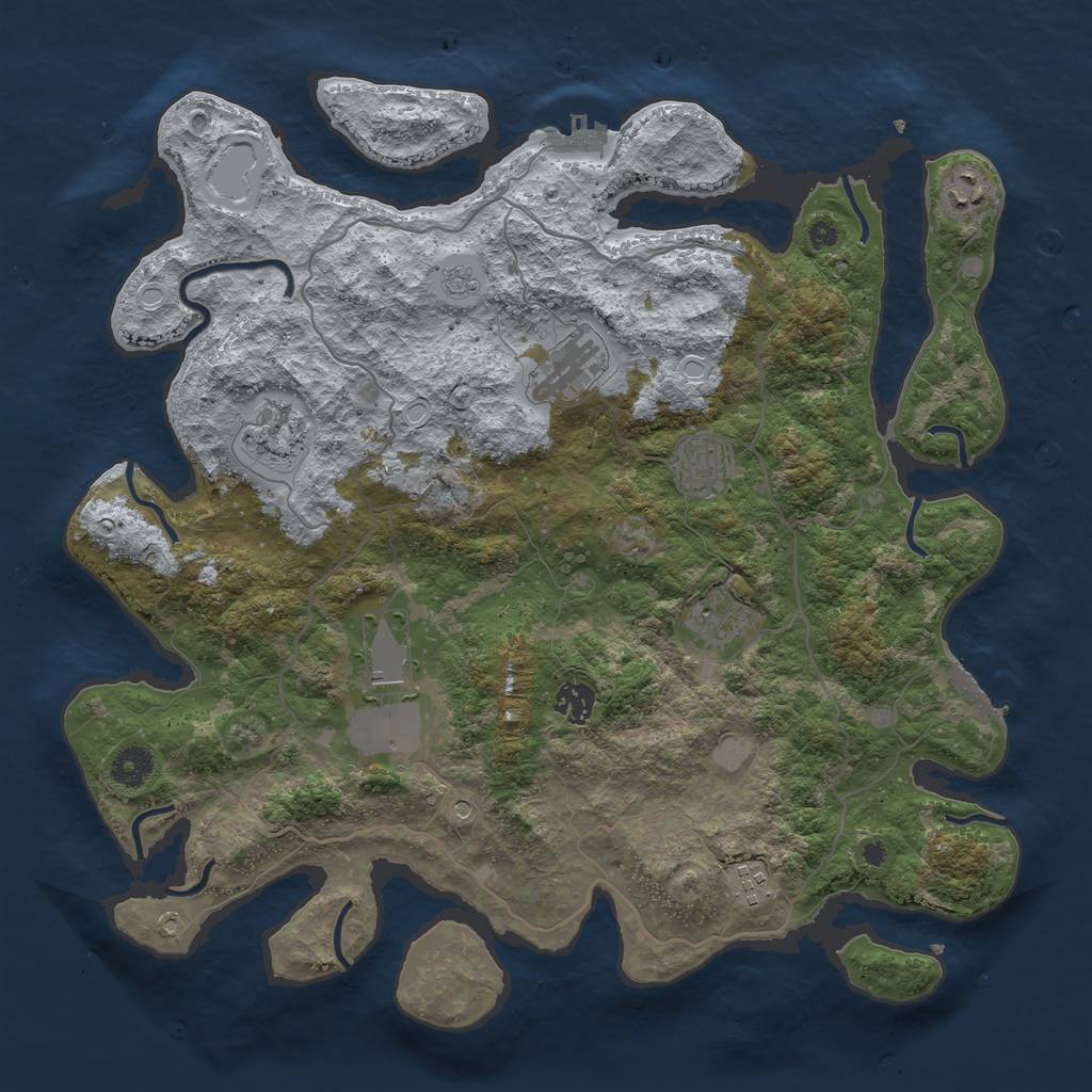 Rust Map: Procedural Map, Size: 4000, Seed: 7469, 15 Monuments
