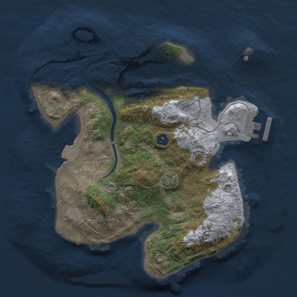 Rust Map: Procedural Map, Size: 2500, Seed: 948098100, 4 Monuments