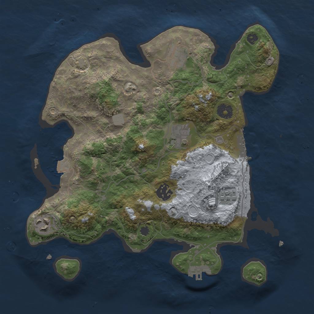 Rust Map: Procedural Map, Size: 3000, Seed: 1164239379, 11 Monuments