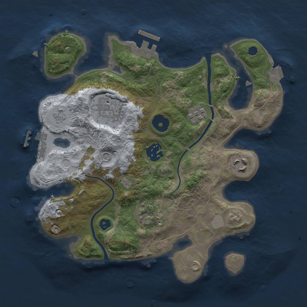 Rust Map: Procedural Map, Size: 2750, Seed: 6, 10 Monuments