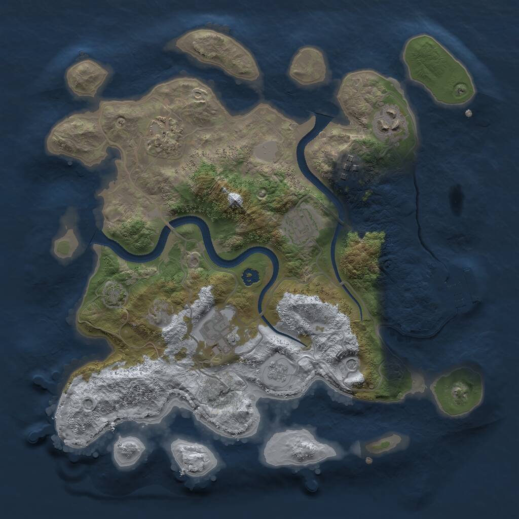 Rust Map: Procedural Map, Size: 3000, Seed: 1958093226, 10 Monuments