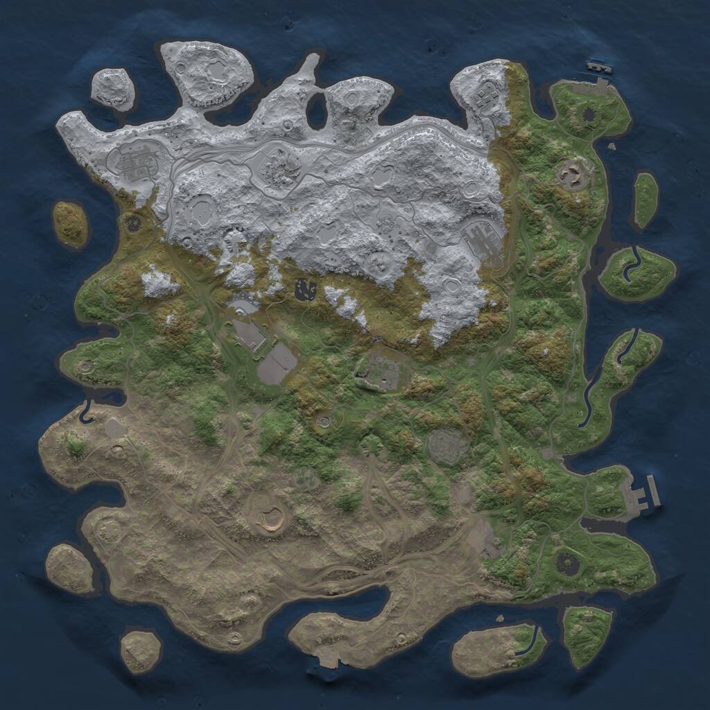 Rust Map: Procedural Map, Size: 4500, Seed: 894774435, 17 Monuments