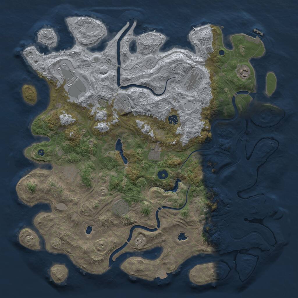 Rust Map: Procedural Map, Size: 4500, Seed: 894774435, 15 Monuments