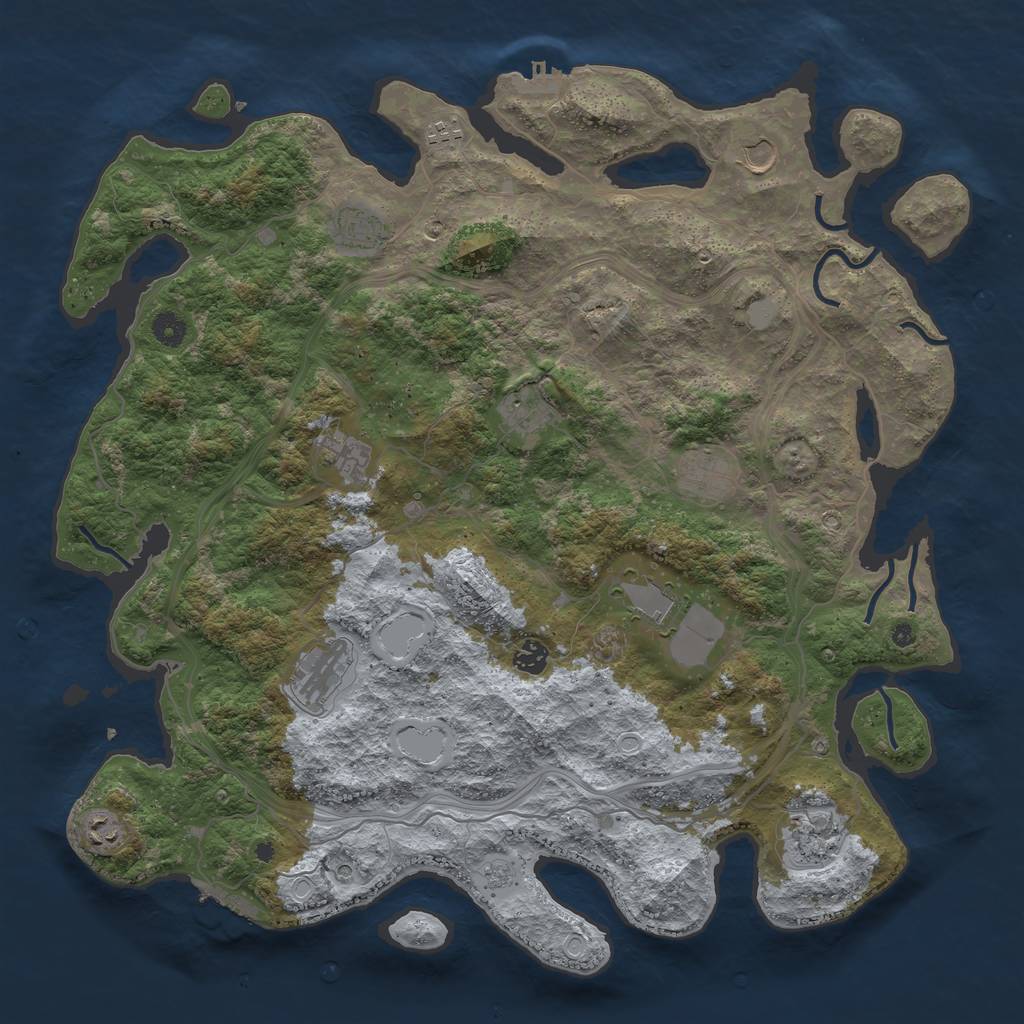 Rust Map: Procedural Map, Size: 4500, Seed: 2275, 18 Monuments