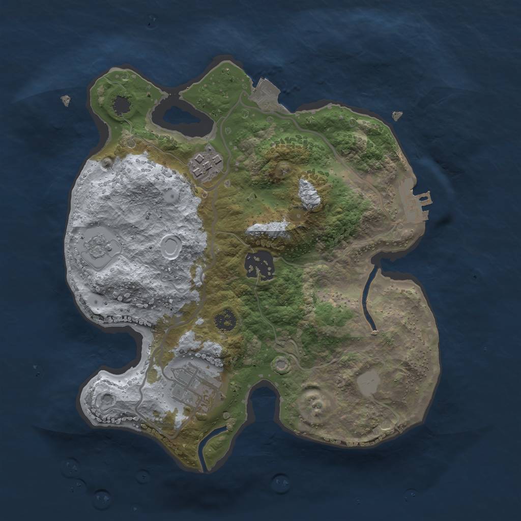 Rust Map: Procedural Map, Size: 2500, Seed: 23144, 8 Monuments