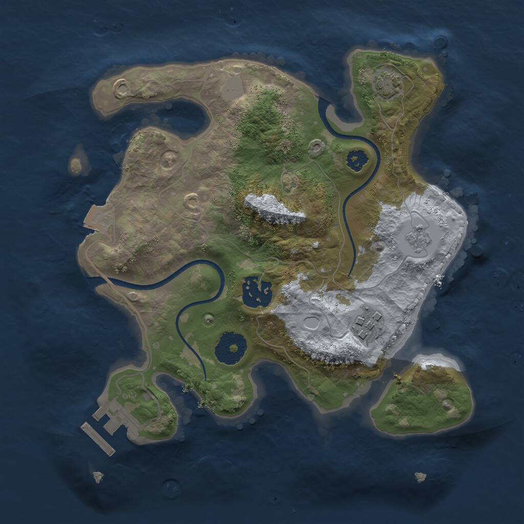Rust Map: Procedural Map, Size: 2500, Seed: 847938603, 6 Monuments