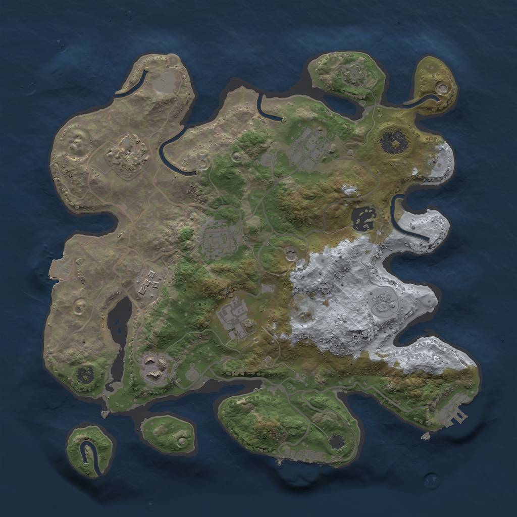 Rust Map: Procedural Map, Size: 3000, Seed: 255143810, 15 Monuments