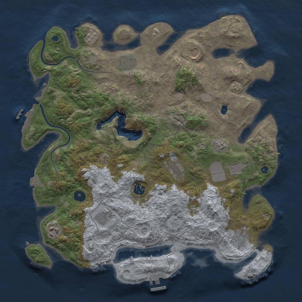 Rust Map: Procedural Map, Size: 4000, Seed: 953286, 15 Monuments