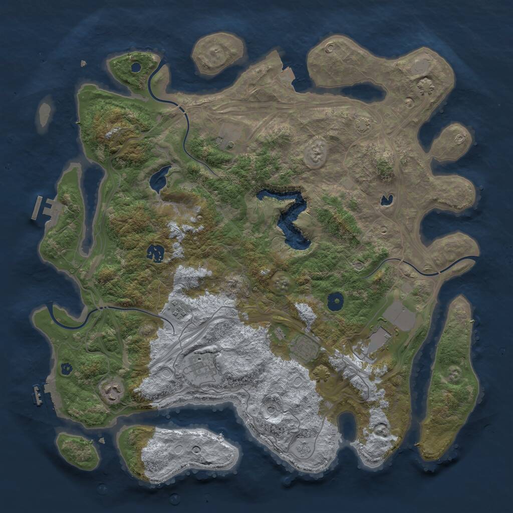 Rust Map: Procedural Map, Size: 4250, Seed: 614609177, 13 Monuments
