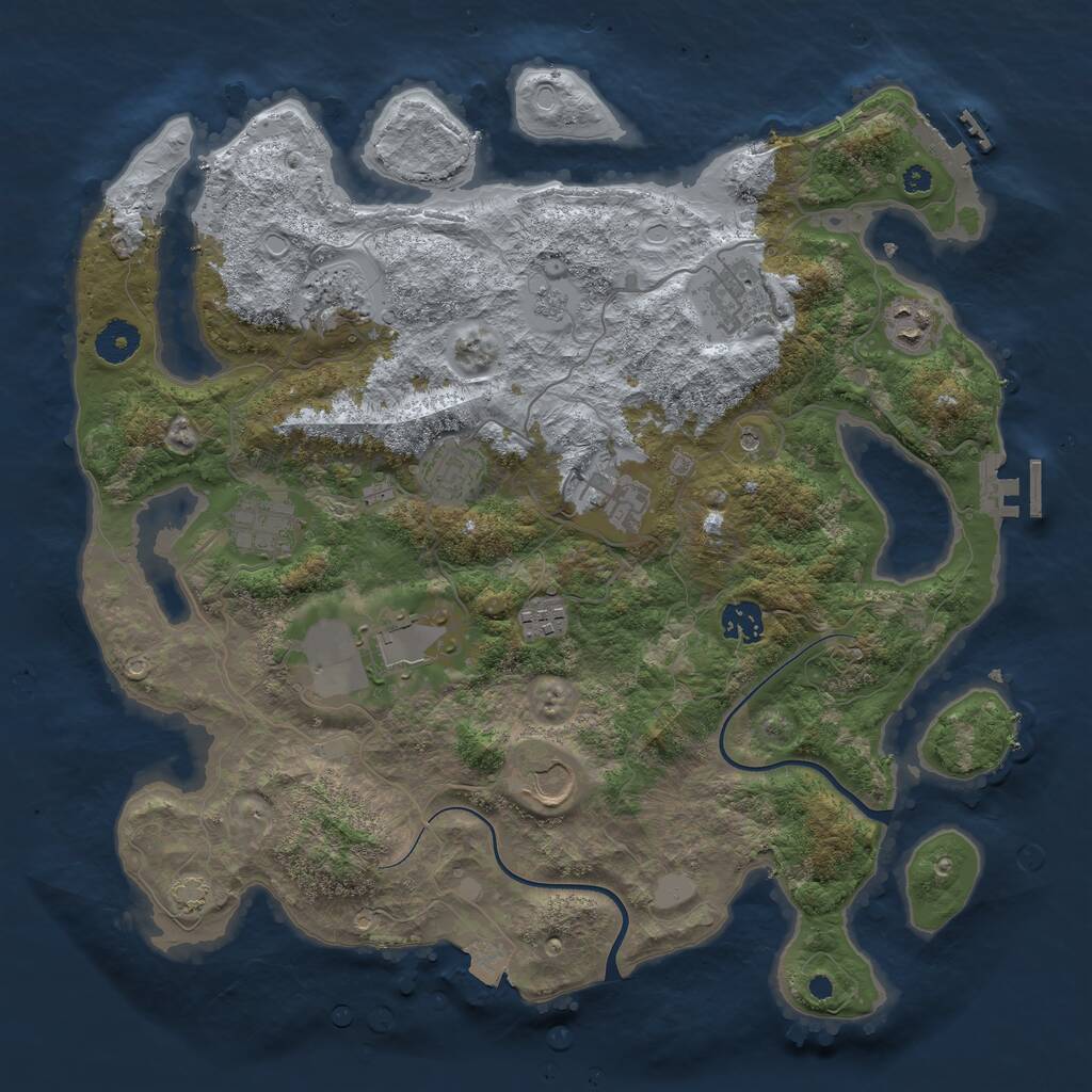 Rust Map: Procedural Map, Size: 3800, Seed: 1451274740, 16 Monuments