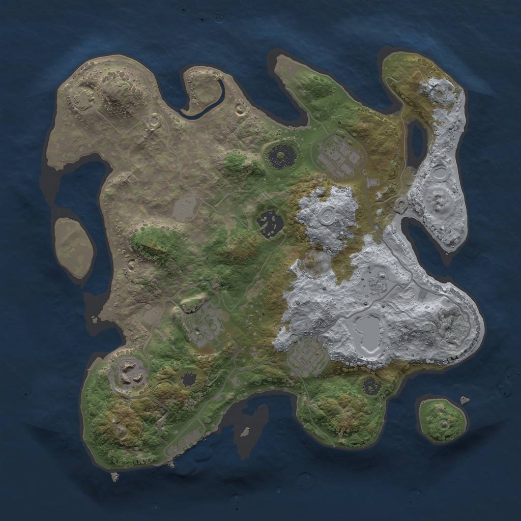 Rust Map: Procedural Map, Size: 3000, Seed: 1106342600, 11 Monuments