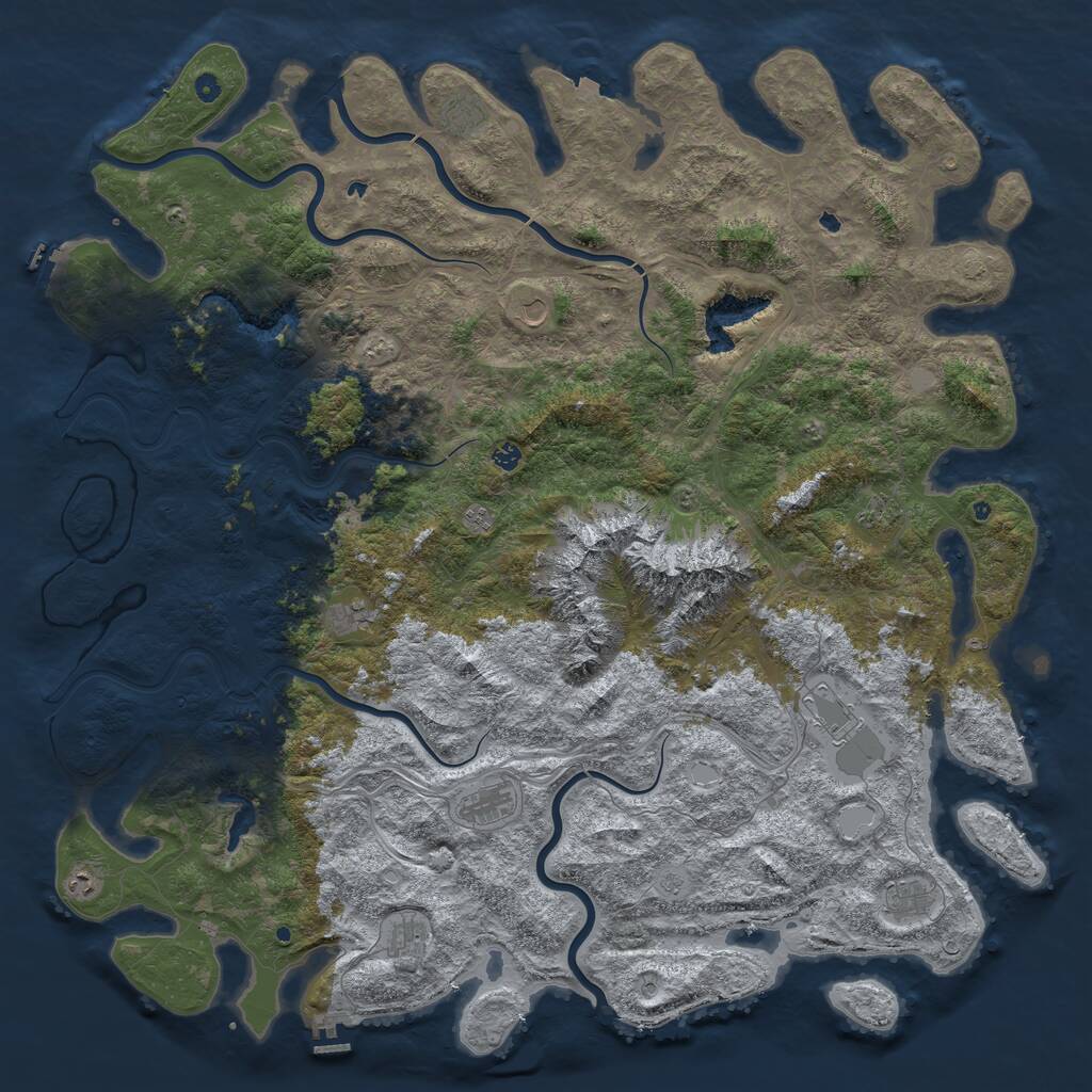 Rust Map: Procedural Map, Size: 6000, Seed: 1541895925, 17 Monuments