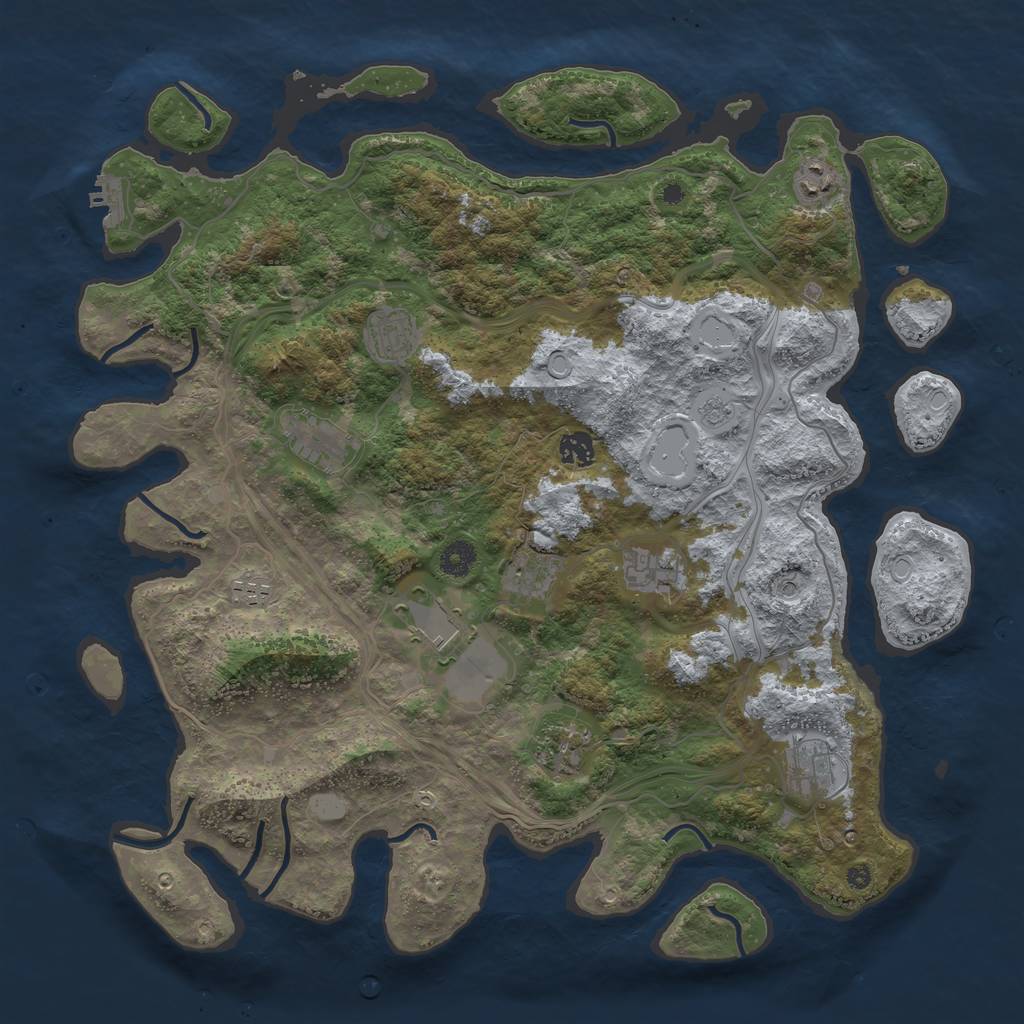 Rust Map: Procedural Map, Size: 4250, Seed: 1853131788, 16 Monuments