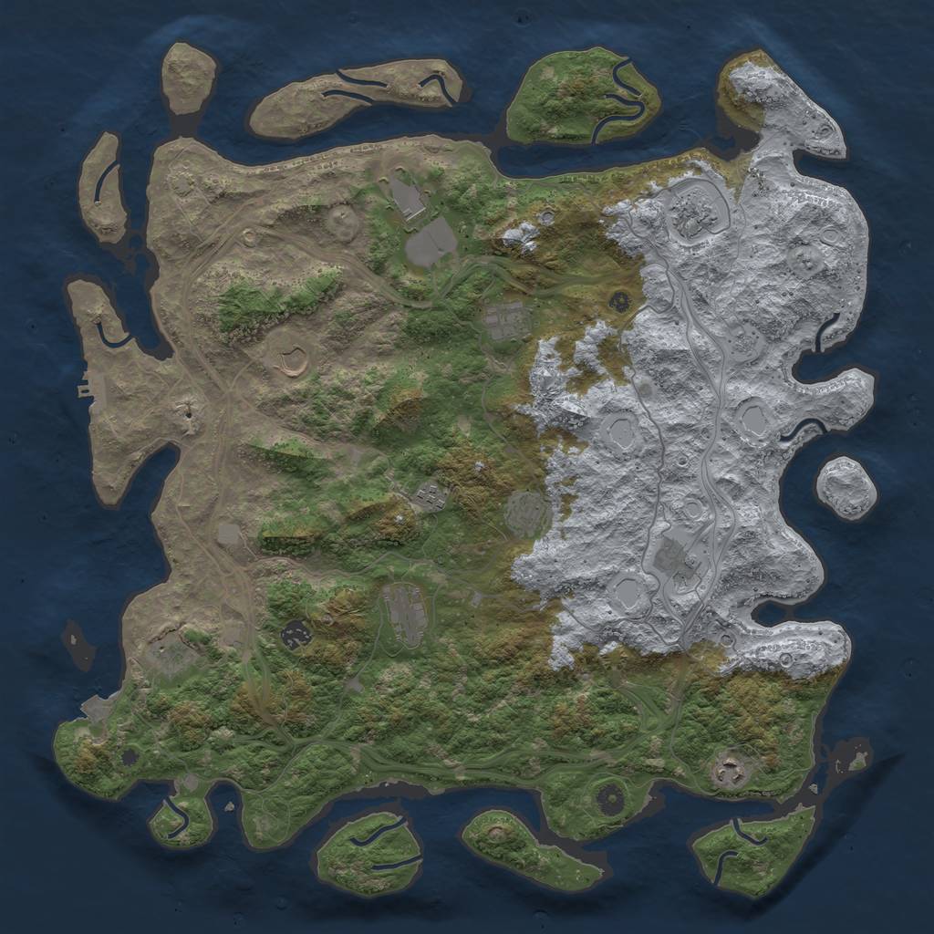 Rust Map: Procedural Map, Size: 4800, Seed: 259171401, 18 Monuments