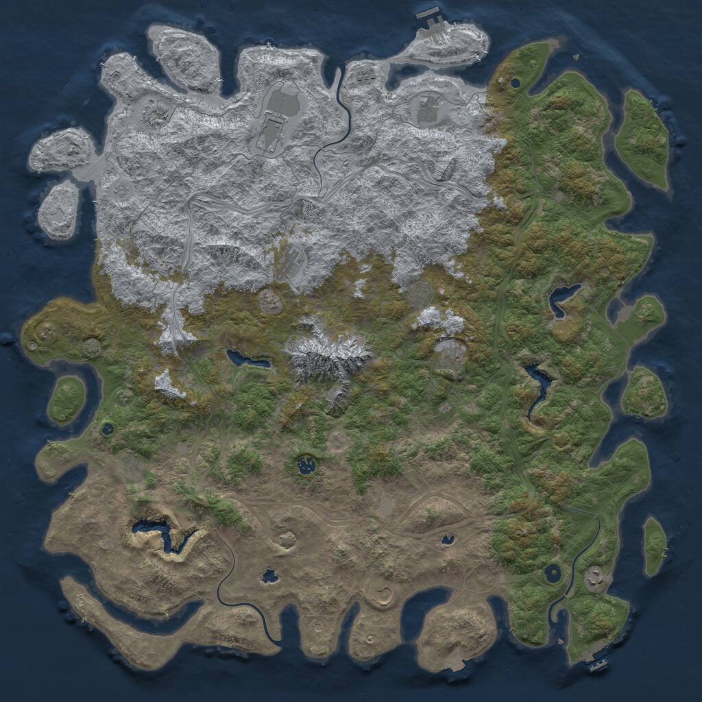 Rust Map: Procedural Map, Size: 6000, Seed: 156075608, 17 Monuments